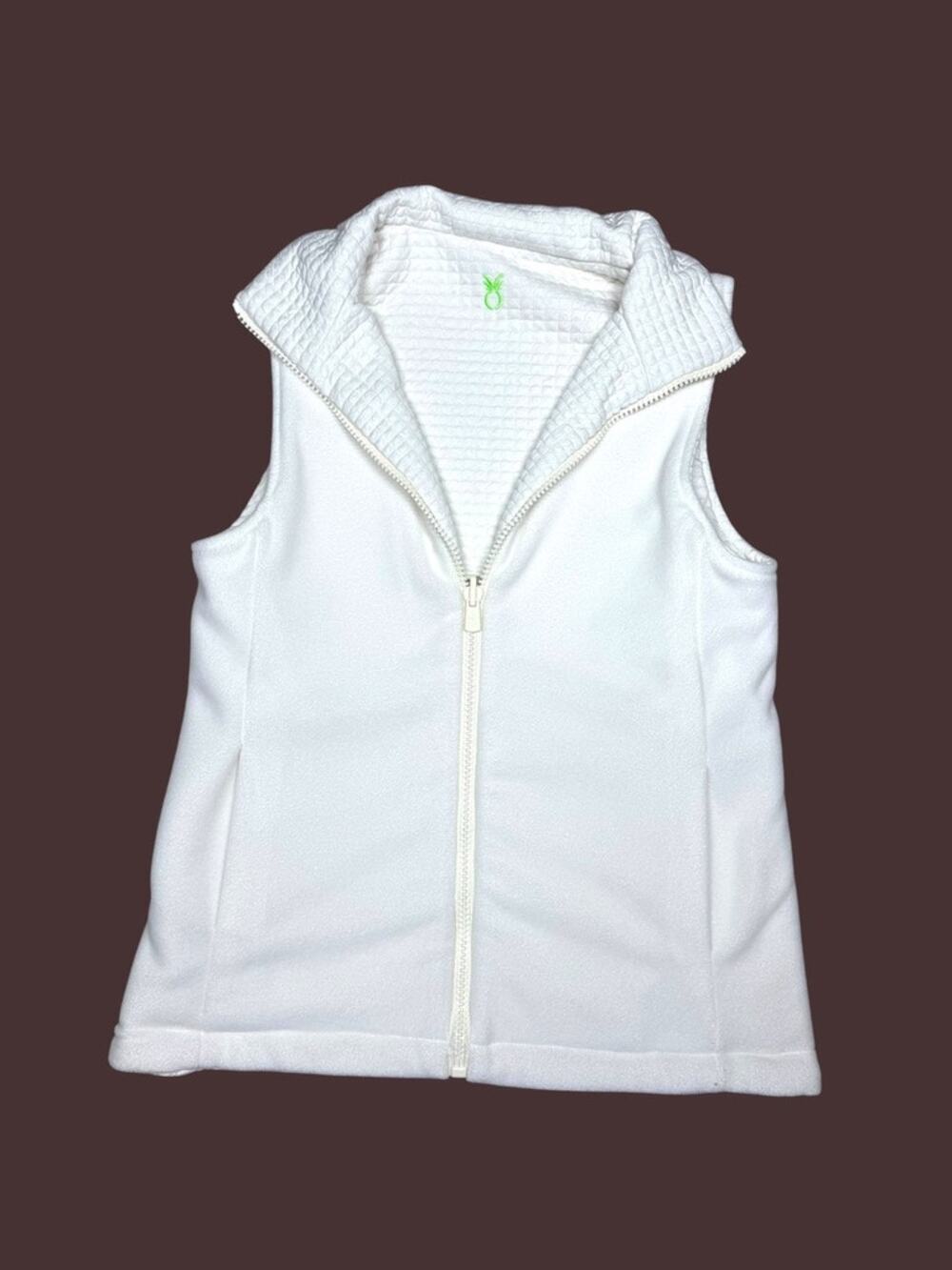 Dudley Stephens Reversible Wayside Fleece Quilted White Cream Vest Small Medium